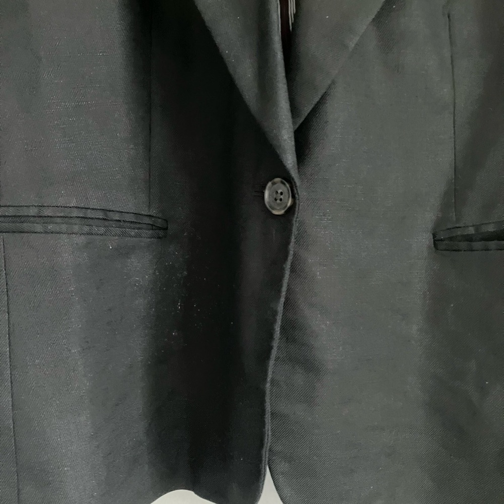 J CREW Parke Black Linen Blend Blazer Size 18 - Picture 6 of 12